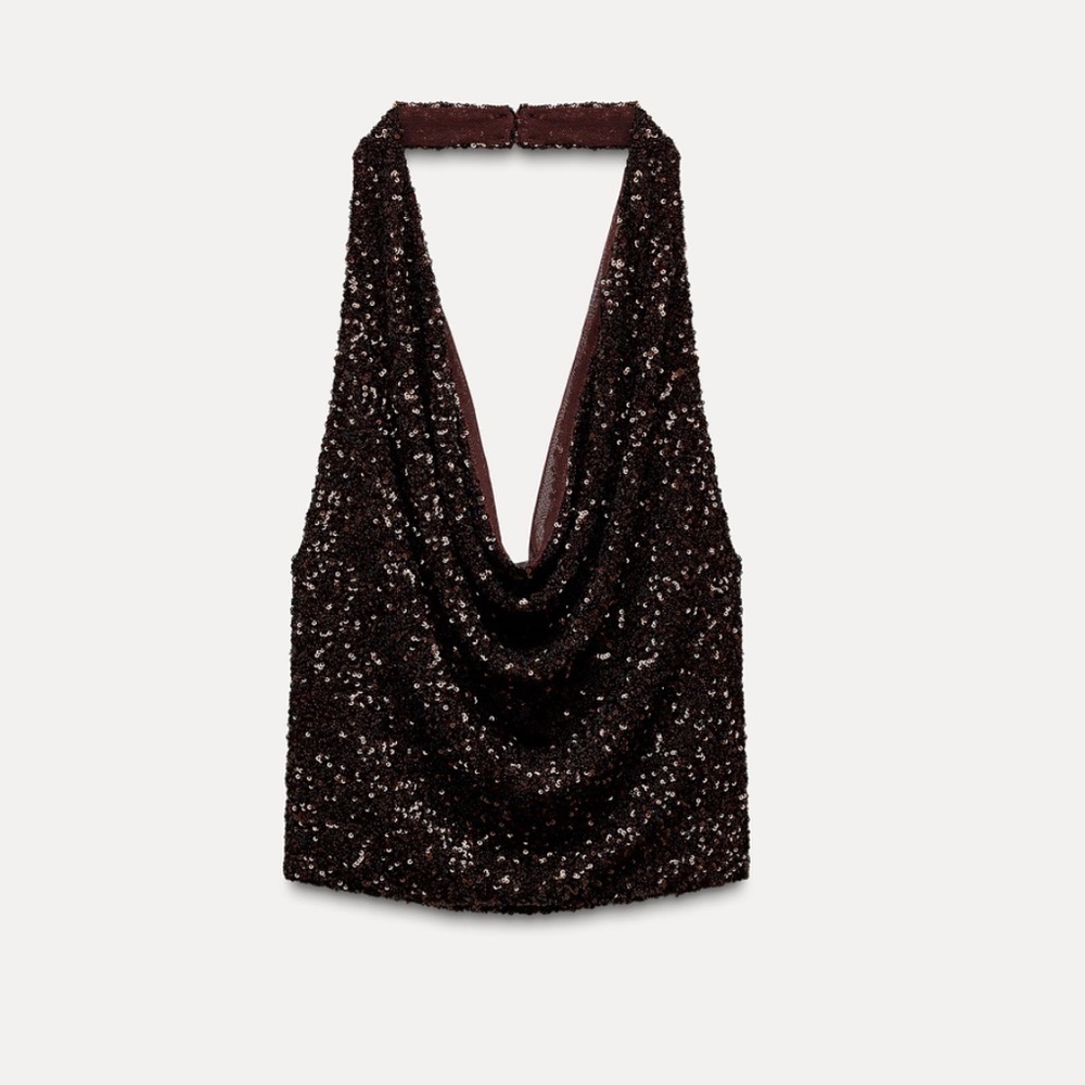 NWT Zara Sparkling Halter Top - Picture 3 of 5
